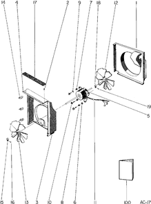UNIT PARTS Diagram and Parts List for UA608R-4  General Electric Air Conditioner