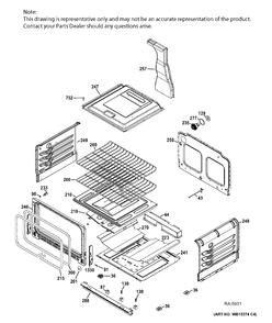 LOWER OVEN Diagram and Parts List for JCGB850SEF3SS  General Electric Range