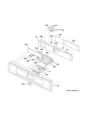 CONTROL PARTS Diagram and Parts List for ZSC2201J3SS  General Electric Microwave