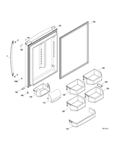 FF DOOR Diagram and Parts List for ADRF0MBZARWW  General Electric Refrigerator