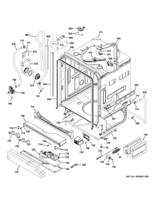 BODY PARTS Diagram and Parts List for PDT750SSF8SS  General Electric Dishwasher