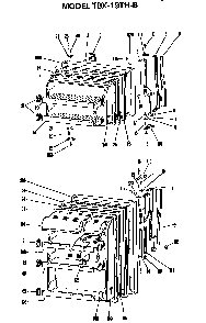 Doors Diagram and Parts List for TBX19THB  General Electric Refrigerator