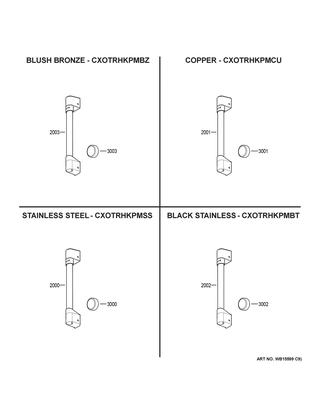 Cafe Customization Diagram and Parts List for CVM517P3M1D1  General Electric Microwave