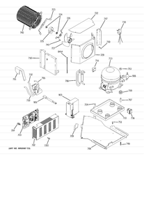 SEALED SYSTEM & MOTHER BOARD Diagram and Parts List for ZIS420NRK  General Electric Refrigerator