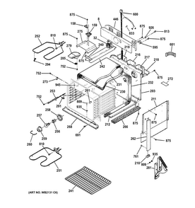 Body Parts Diagram and Parts List for JM250DF2WW  General Electric Range