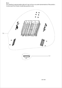 UPPER RACK ASSEMBLY Diagram and Parts List for GDT650SMJ0ES  General Electric Dishwasher