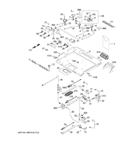 Gas & Burner Parts Diagram and Parts List for CGS990SET5SS  General Electric Range