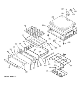 Warming Drawer Diagram and Parts List for PCB969DP1BB  General Electric Range