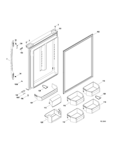 FF DOOR Diagram and Parts List for PDRF0MBXBRWW  General Electric Refrigerator
