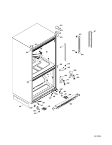 HINGE PARTS Diagram and Parts List for PDR20KGEARWW  General Electric Refrigerator