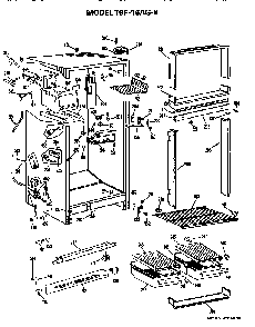 Cabinet Parts Diagram and Parts List for TBF16AGB  General Electric Refrigerator