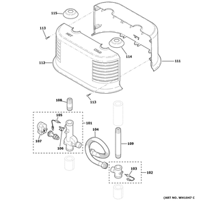 Mixing Valve Assembly Diagram and Parts List for GE30S10CMR01  General Electric Water Heater
