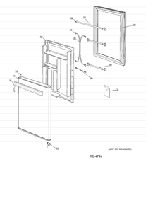DOOR Diagram and Parts List for GMR06AAPCWW  General Electric Refrigerator
