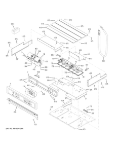 Control Panel Diagram and Parts List for PT7550SF3SS  General Electric Wall Oven