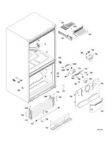 FZ SECTION Diagram and Parts List for PDRS0MBYELSS  General Electric Refrigerator