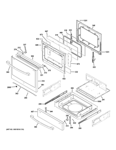 Door And Drawer Parts Diagram and Parts List for JGS760DP3BB  General Electric Range