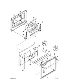 DOOR Diagram and Parts List for GRMF2400SM-7  General Electric Range
