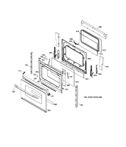 DOOR PARTS Diagram and Parts List for PCGB930DET2BB  General Electric Range