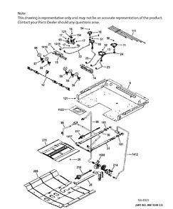 GAS & BURNER PARTS Diagram and Parts List for PCGS920SEF5SS  General Electric Range