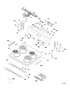 CONTROLS & COOKTOP Diagram and Parts List for MCBS585WM2WW  General Electric Range