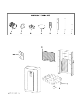 Part Location Diagram of WJ26X22321 GE REMOTE CONTROL