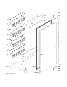 DOOR Diagram and Parts List for ZIR240NPKAII  General Electric Refrigerator
