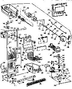 Freezer Section Diagram and Parts List for TFX24PRAXBB  General Electric Refrigerator