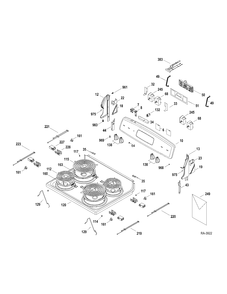 CONTROLS-COOKTOP Diagram and Parts List for JCBP24DM2WW  General Electric Range