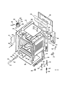 BODY PARTS Diagram and Parts List for JCBP23WK1WW  General Electric Range