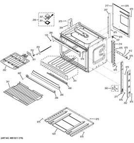 Body Parts Diagram and Parts List for JT5000SF2SS  General Electric Wall Oven