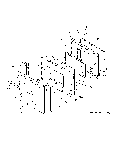 Door Diagram and Parts List for PB930SL5SS  General Electric Range