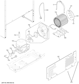 Machine Compartment Diagram and Parts List for GTE18ISHDRSS  General Electric Refrigerator
