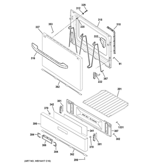 Door & Drawer Parts Diagram and Parts List for RGBS300DM2BB  General Electric Range