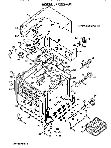 Upper Oven Diagram and Parts List for JKP38GJ4  General Electric Wall Oven