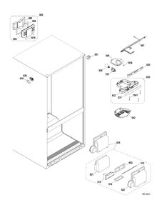 FF SECTION Diagram and Parts List for GDRS0KBXERSS  General Electric Refrigerator