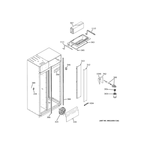 Fresh Food Section Diagram and Parts List for CSB48YP2NMS1  General Electric Refrigerator