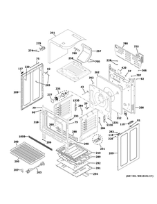 Body Parts Diagram and Parts List for PGB911SEJ6SS  General Electric Range