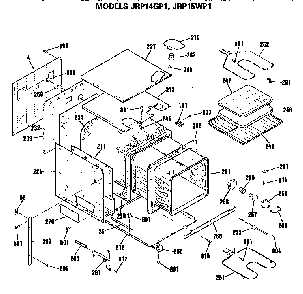 Oven Diagram and Parts List for JRP15WP1WG  General Electric Wall Oven