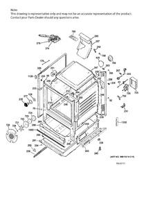 BODY PARTS Diagram and Parts List for JCGB750SEF3SS  General Electric Range