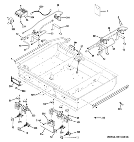 GAS & BURNER PARTS Diagram and Parts List for ZGP364LDR5SS  General Electric Range