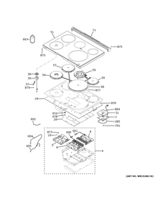 Part Location Diagram of WB02X35360 GE SENSOR ASM TEMP