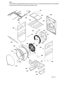 CABINET & DRUM DRYER Diagram and Parts List for GUAP270EM2WW  General Electric Dryer