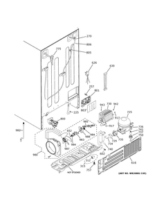 Machine Compartment Diagram and Parts List for GSE25GGPGCBB  General Electric Refrigerator