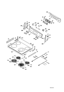 CONTROL PANEL & COOKTOP Diagram and Parts List for JCBS660SF1SS  General Electric Range