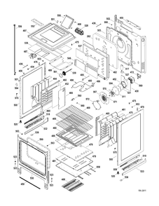 BODY PARTS Diagram and Parts List for PGS968SER1SS  General Electric Range