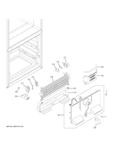 Freezer Section Diagram and Parts List for ABE21DGKARBS  General Electric Refrigerator