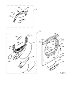FRONT PANEL Diagram and Parts List for GFMN110ED0WW  General Electric Dryer