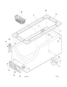 CABINET Diagram and Parts List for FCM9DTCWH  General Electric Freezer
