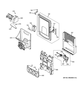 Ice Maker & Dispenser Diagram and Parts List for PYE22KMKBES  General Electric Refrigerator
