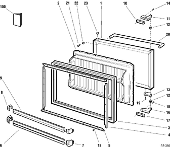 FREEZER DOOR Diagram and Parts List for TCX18PAAARBS  General Electric Refrigerator